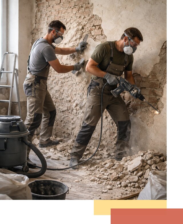 Демонтаж штукатурки со стен в Барнауле быстро и аккуратно