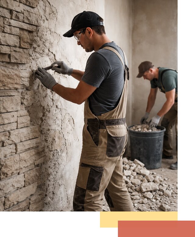 Демонтаж декоративного камня в Барнауле профессионально и безопасно