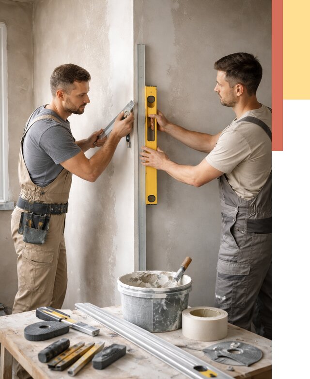 Выведение углов стен в Барнауле от 1871 руб. быстро и недорого | ОТДЕЛОЧНИК-Брн