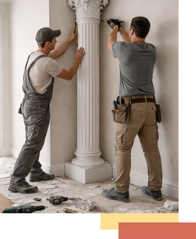 Установка декоративных колонн в Барнауле под ключ