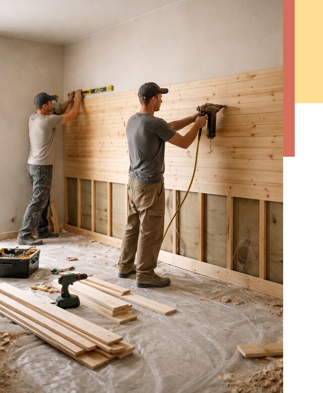 Монтаж деревянной вагонки на стены в Барнауле от 7587 руб. | Услуги монтажа вагонки | ОТДЕЛОЧНИК-Брн