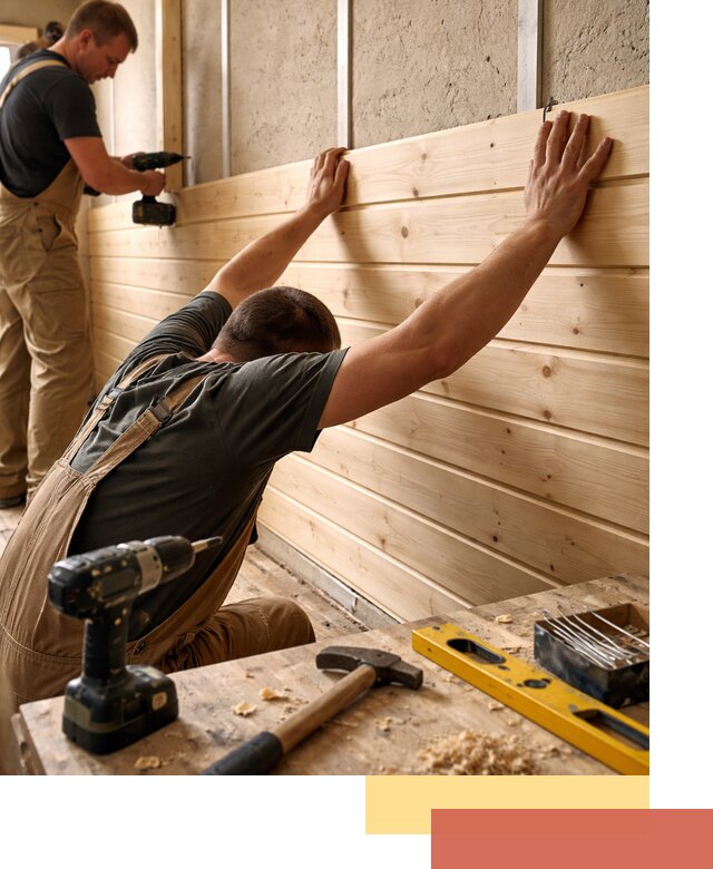 Монтаж деревянной вагонки на стены в Барнауле быстро и качественно