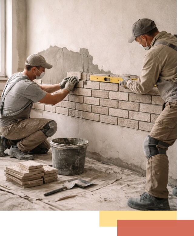 Монтаж декоративного кирпича профессионально в Барнауле