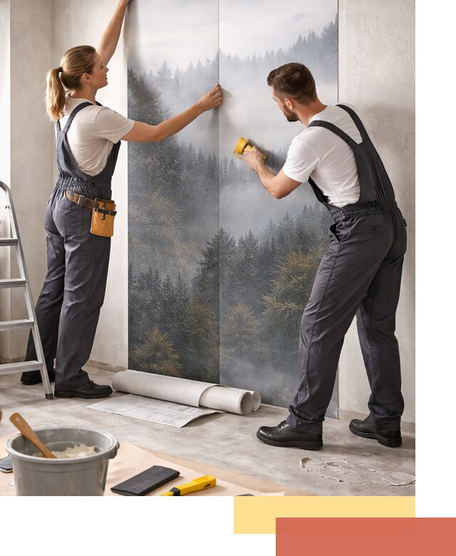 Поклейка фотообоев профессионально в Барнауле под ключ