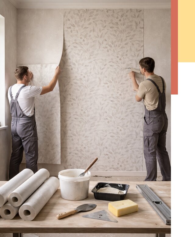 Поклейка обоев с подбором рисунка в Барнауле от 3541 руб. | ОТДЕЛОЧНИК-Брн - быстро и недорого