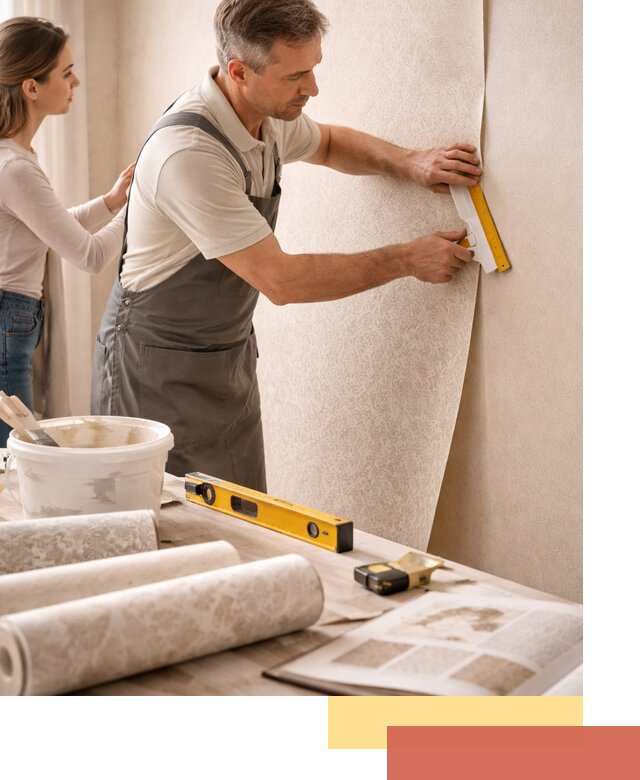 Поклейка обоев с подбором рисунка в Барнауле