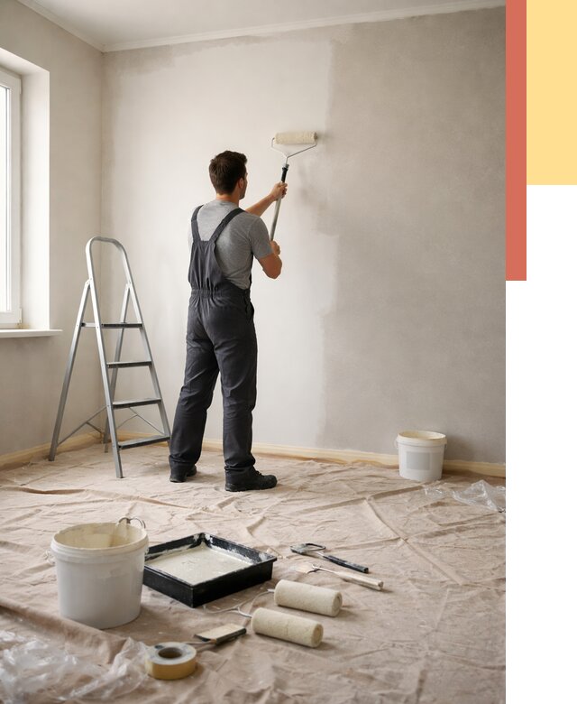 Покраска стен моющейся краской в Барнауле от 354 руб./м² — быстро и недорого | ОТДЕЛОЧНИК-Брн