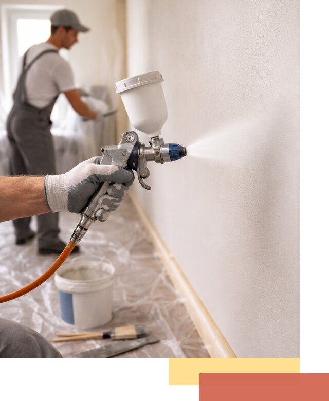 Покраска стен краскопультом в Барнауле быстро и качественно