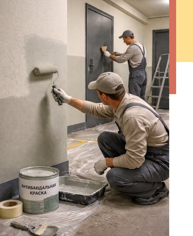 Покраска стен антивандальной краской в Барнауле от 4552 руб./м² под ключ | ОТДЕЛОЧНИК-Брн