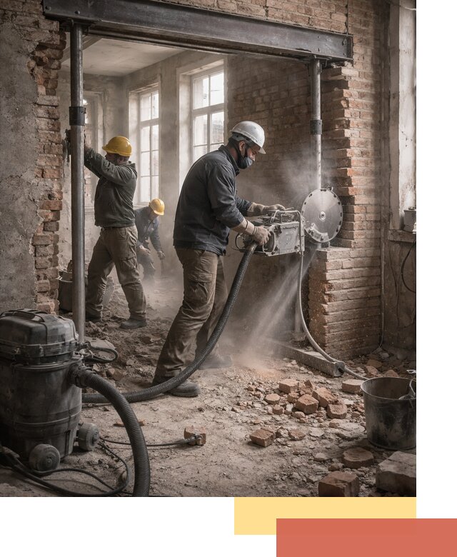 Прорезка проема в стене под дверной или оконный проем в Барнауле