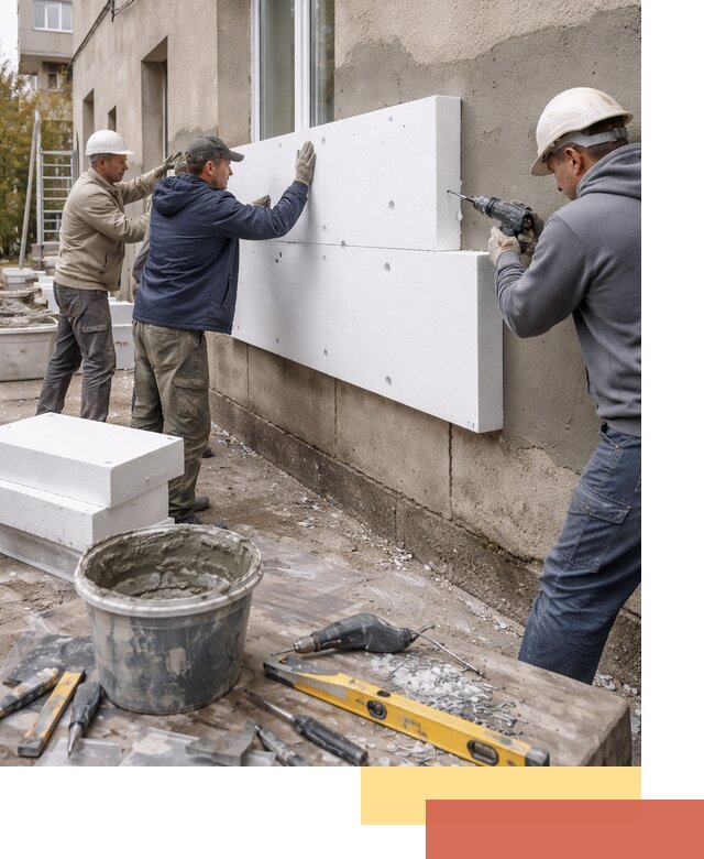 Утепление наружных стен пенопластом в Барнауле