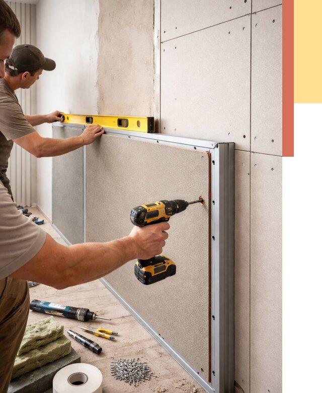 Шумоизоляция стен панелями ЗИПС в Барнауле от 2226 руб./м² под ключ | ОТДЕЛОЧНИК-Брн