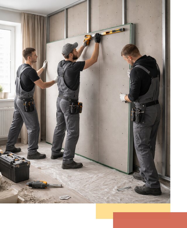 Шумоизоляция стен панелями ЗИПС в Барнауле для жилых и коммерческих помещений