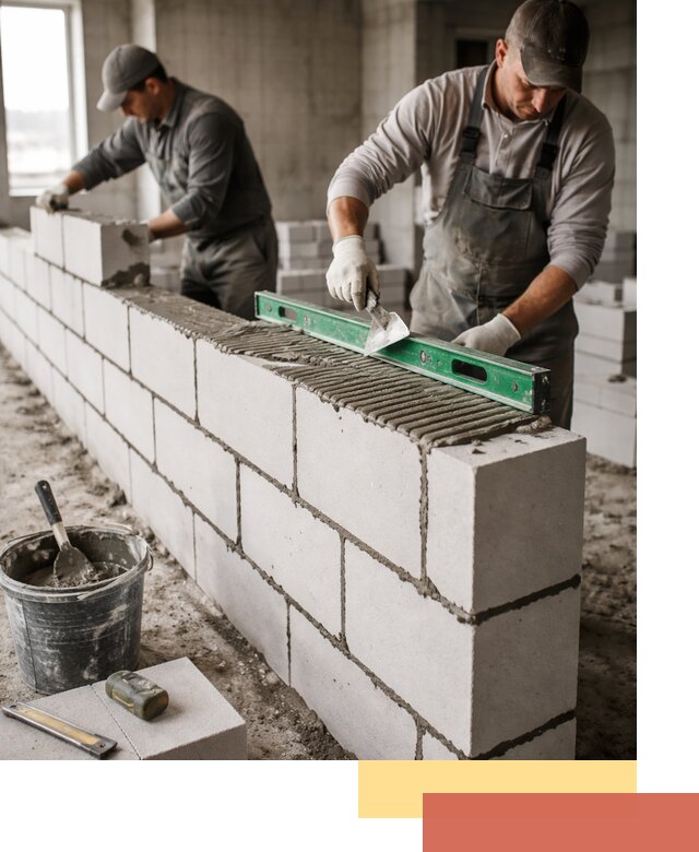 Кладка перегородок из газобетона в Барнауле быстро и качественно