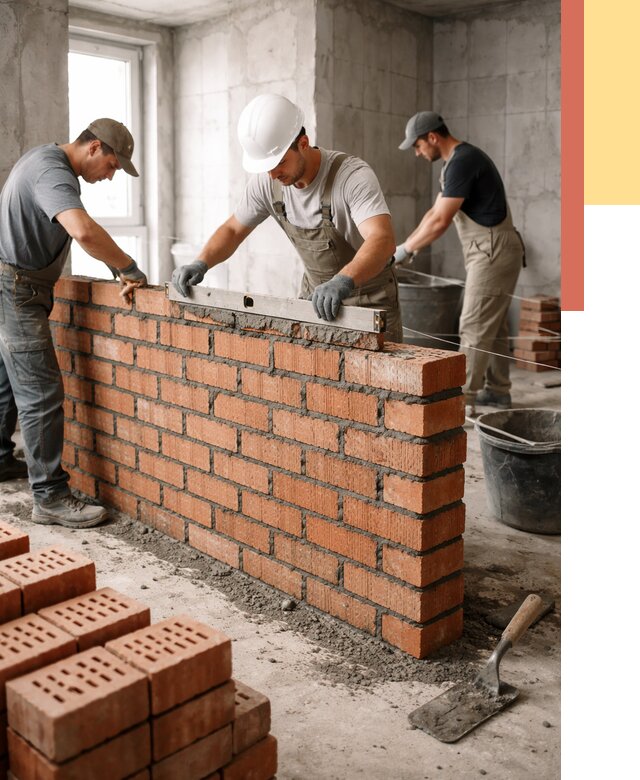 Кладка перегородок из кирпича в Барнауле от 3541 руб. за м² | ОТДЕЛОЧНИК-Брн