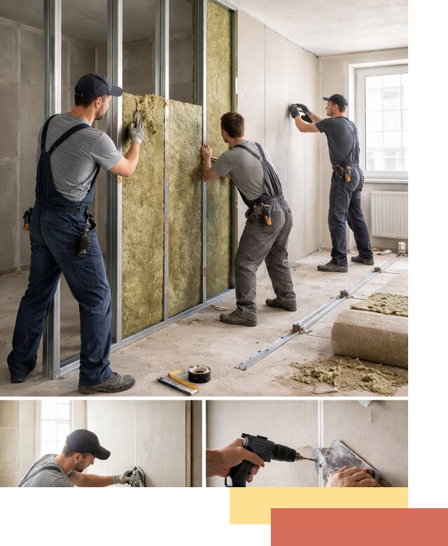 Перегородка из гипсокартона с шумоизоляцией в Барнауле — монтаж под ключ