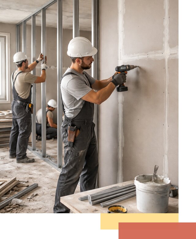 Перегородки из огнестойкого гипсокартона в Барнауле под ключ