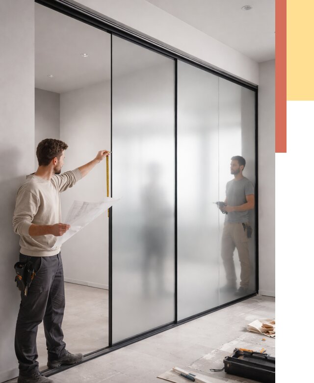 Матовые стеклянные перегородки в Барнауле от 8599 руб. — монтаж и установка | ОТДЕЛОЧНИК-Брн