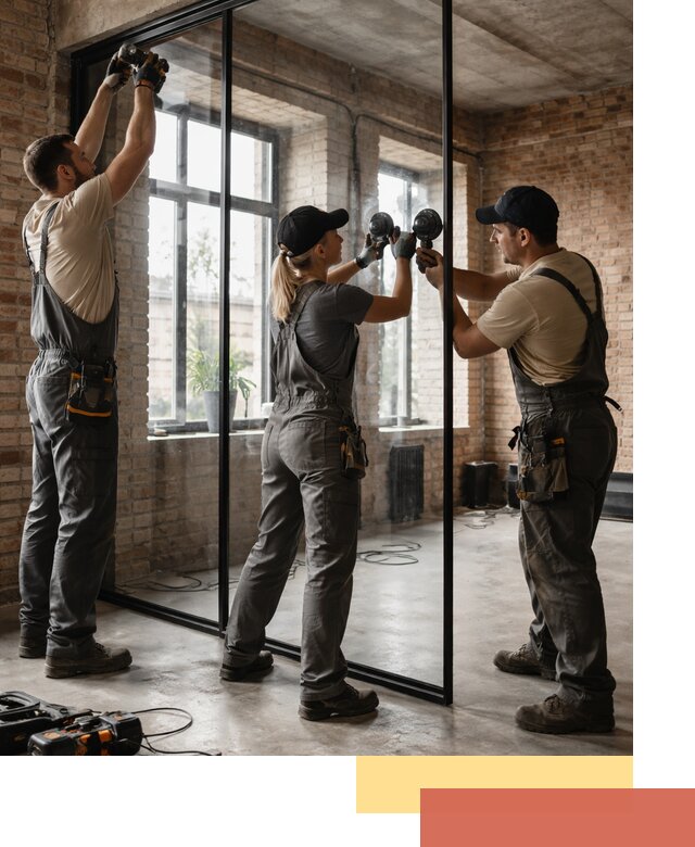 Стеклянные перегородки лофт — изготовление и монтаж в Барнауле