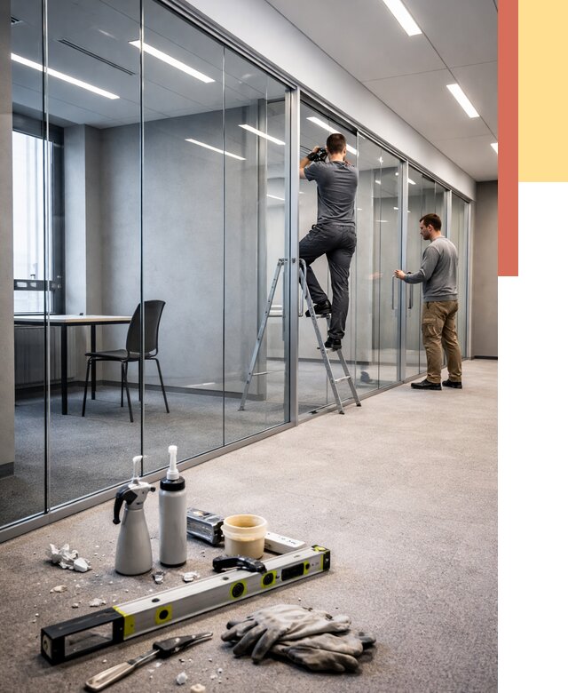 Стеклянные офисные перегородки в Барнауле от 8599 руб. — монтаж и установка | ОТДЕЛОЧНИК-Брн