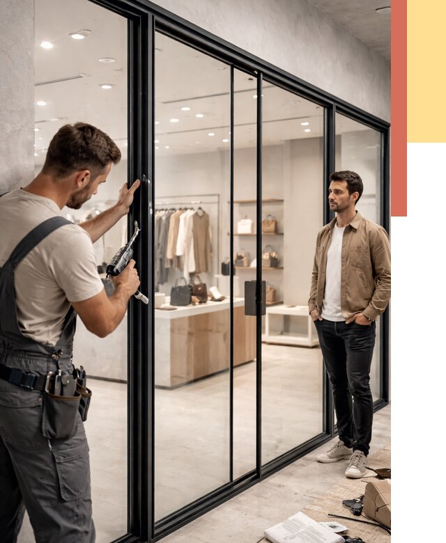 Стеклянные перегородки для магазинов в Барнауле от 8295 руб. под ключ | ОТДЕЛОЧНИК-Брн