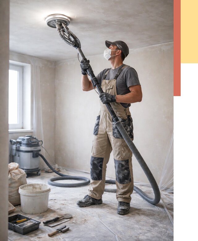 Шлифовка потолка в Барнауле от 3541 руб. — услуги шлифования потолка | ОТДЕЛОЧНИК-Брн