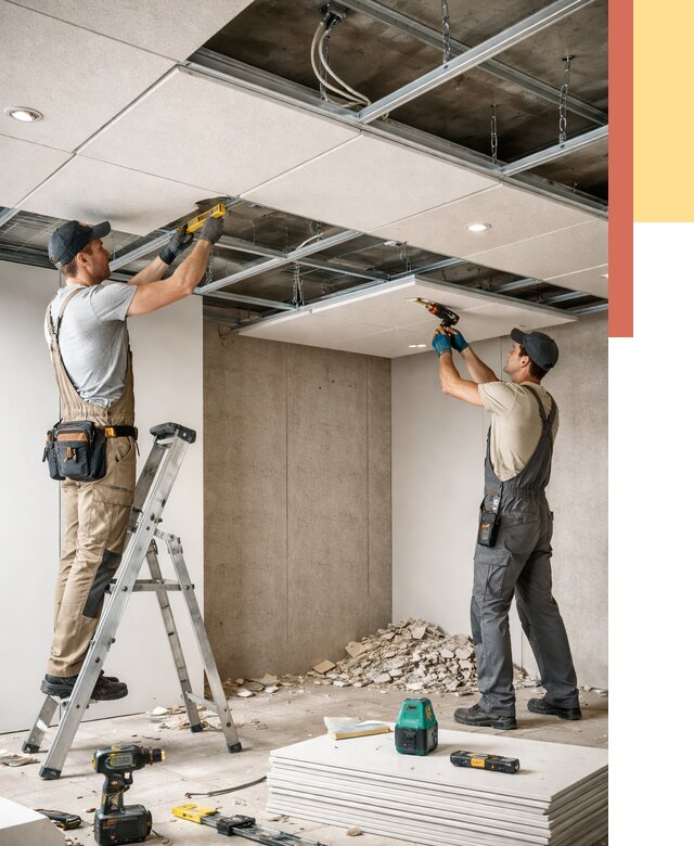 Монтаж акустического потолка в Барнауле от 6575 руб/м2 — быстро и недорого | ОТДЕЛОЧНИК-Брн