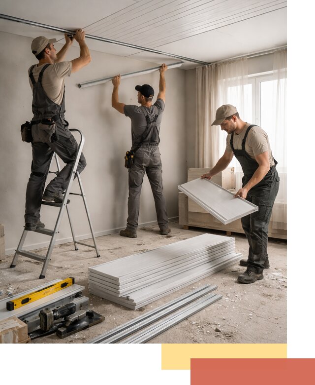 Монтаж потолка из ПВХ панелей в Барнауле оперативно и качественно