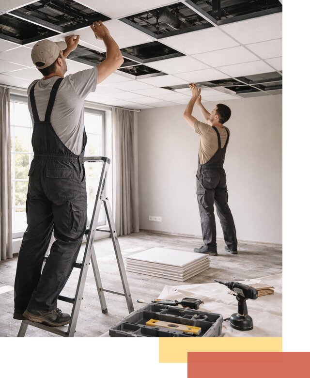 Замена плит подвесного потолка в Барнауле быстро и качественно