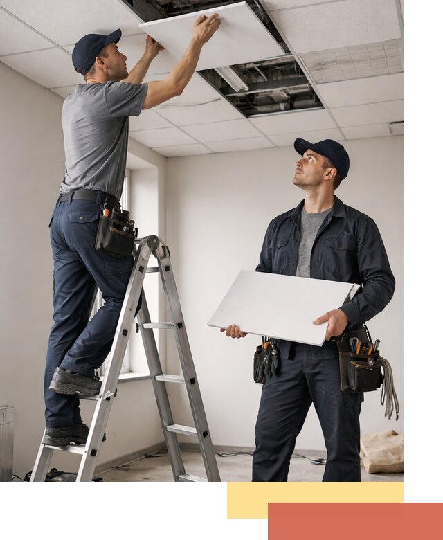 Обслуживание подвесного потолка в Барнауле — ремонт и чистка