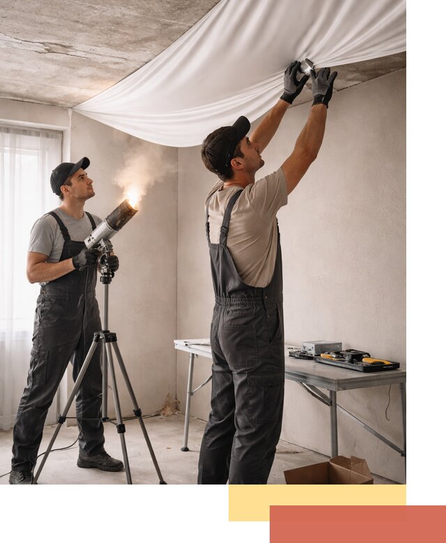 Установка натяжного потолка под ключ в Барнауле