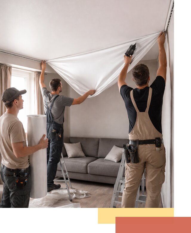 Монтаж сатинового натяжного потолка в Барнауле качественно и быстро