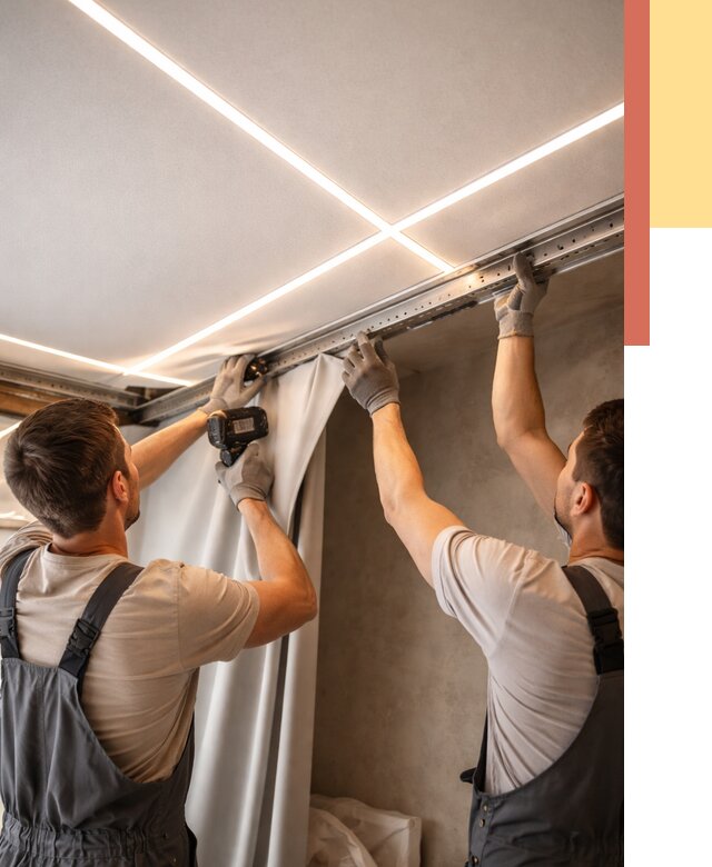 Монтаж натяжного потолка со световыми линиями в Барнауле от 1214 руб. | ОТДЕЛОЧНИК-Брн