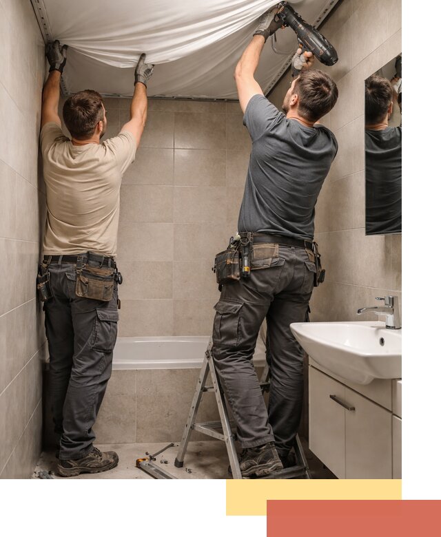 Монтаж натяжного потолка в ванной в Барнауле быстро и качественно