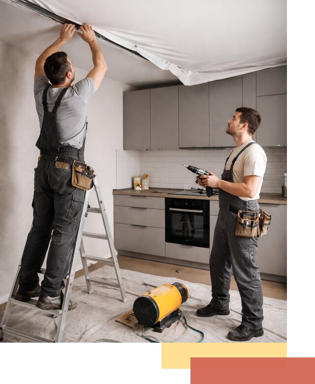 Монтаж натяжного потолка на кухне в Барнауле