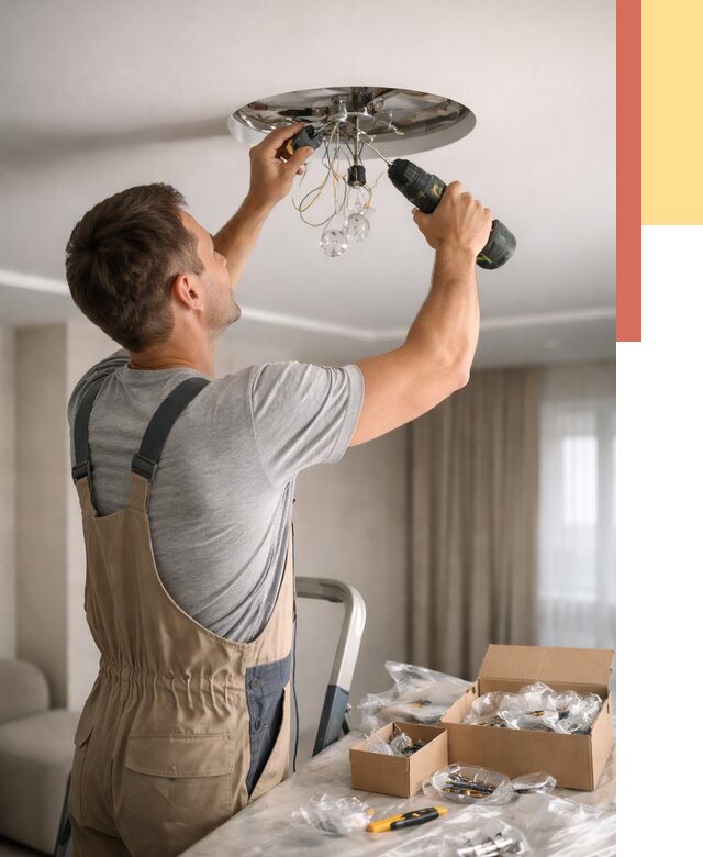 Установка люстры в натяжной потолок в Барнауле от 1214 руб. | Быстро и недорого — ОТДЕЛОЧНИК-Брн