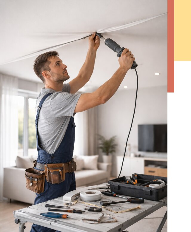 Ремонт натяжных потолков в Барнауле от 9610 руб. под ключ — ОТДЕЛОЧНИК-Брн