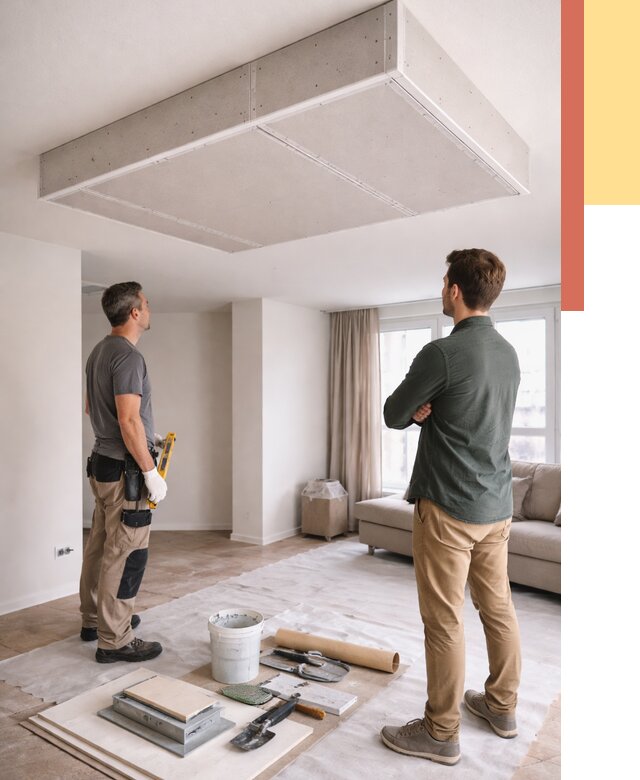 Короб на потолке из гипсокартона в Барнауле от 2226 руб. — монтаж и услуги под ключ | ОТДЕЛОЧНИК-Брн