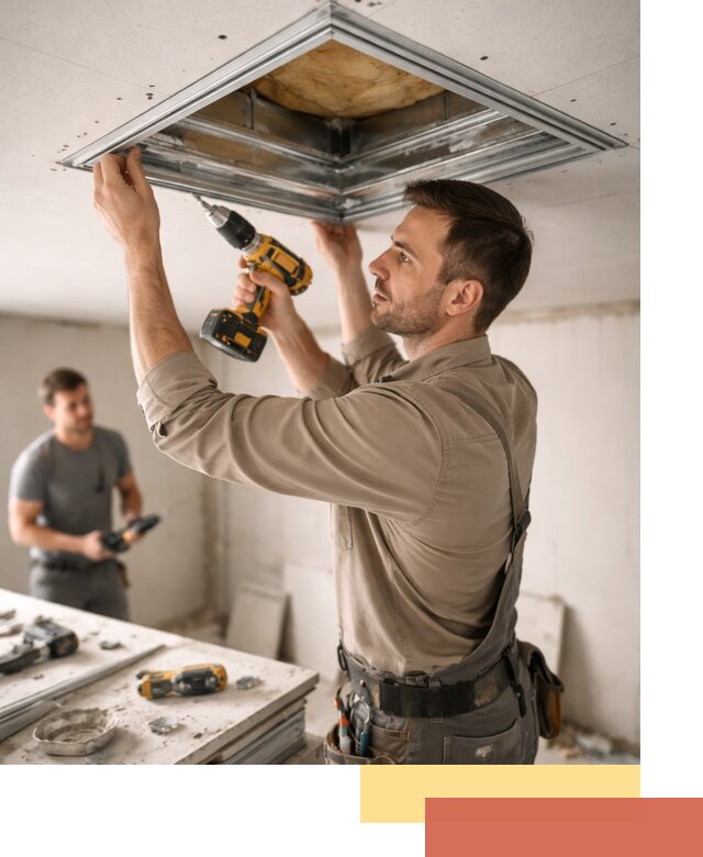 Монтаж люка в потолок из ГКЛ в Барнауле