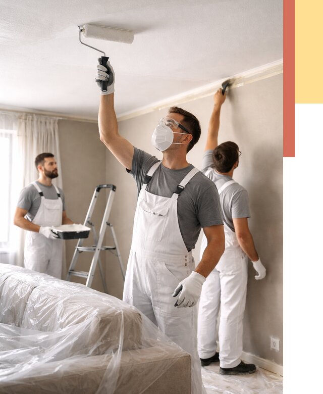 Покраска потолка водоэмельсионной краской в Барнауле от 2226 руб/м² — услуги под ключ | ОТДЕЛОЧНИК-Брн