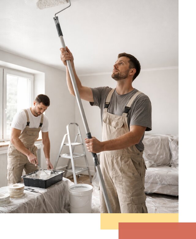 Покраска потолка водоэмульсионной краской в Барнауле